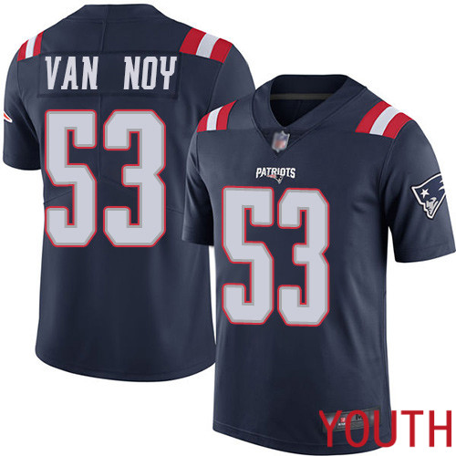 New England Patriots Football #53 Rush Vapor Untouchable Limited Navy Blue Youth Kyle Van Noy NFL Jersey